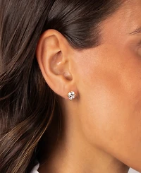 by Adina Eden Cubic Zirconia Gold Plated Solitaire Four Prong Stud Earrings