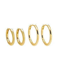 by Adina Eden Solid Thin Rounded Gold-Plated Hoop Combo Set Earring