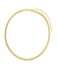 by Adina Eden Herringbone Gold Plated Choker Necklace