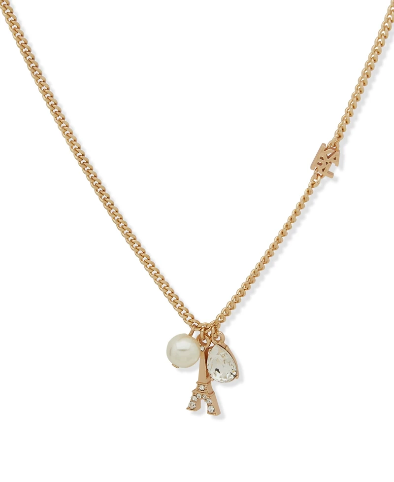 Karl Lagerfeld Paris Imitation Pearl Charm Pendant Necklace
