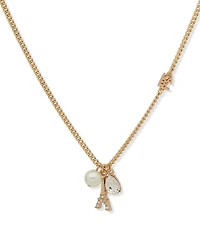 Karl Lagerfeld Paris Imitation Pearl Charm Pendant Necklace