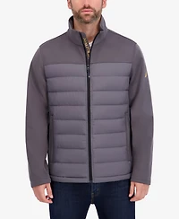 Nautica Men's Transitional Mixed Media Zip Front Jacket