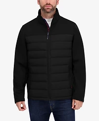 Nautica Men's Transitional Mixed Media Zip Front Jacket