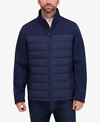 Nautica Men's Transitional Mixed Media Zip Front Jacket