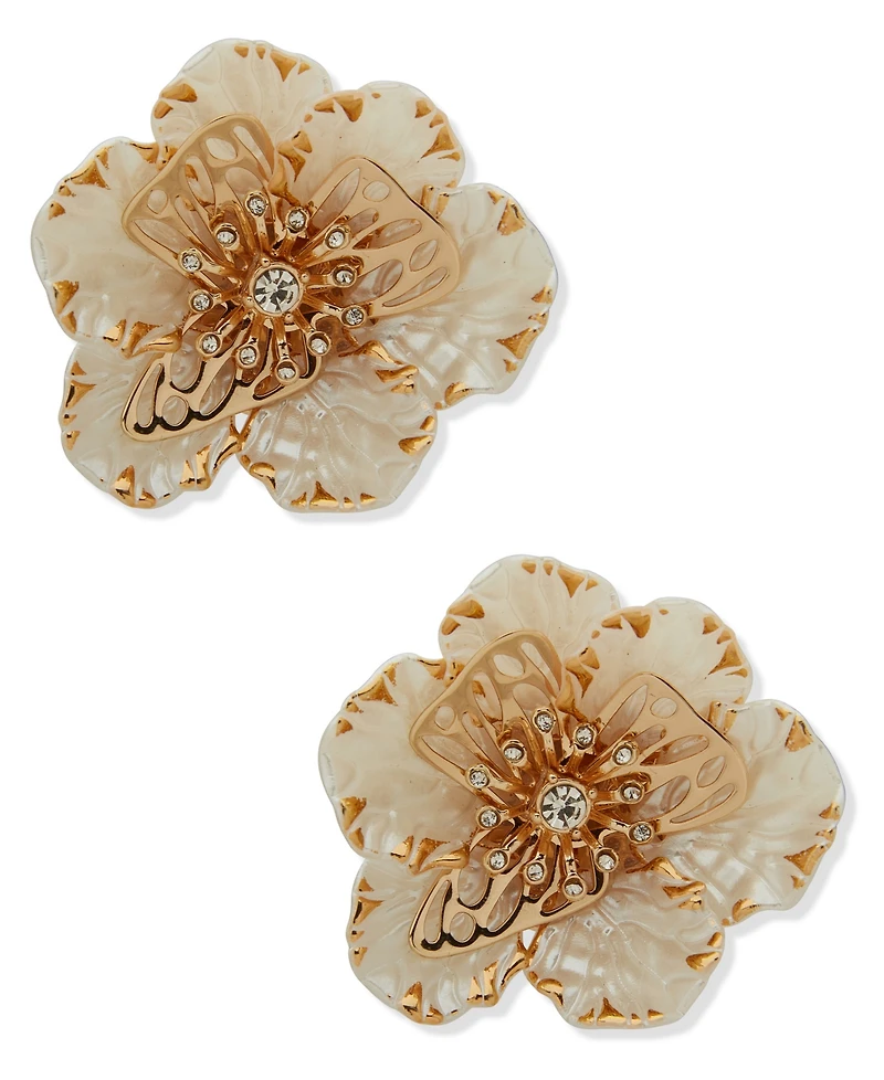 lonna & lilly Multi-Stone Large Flower Stud Earrings