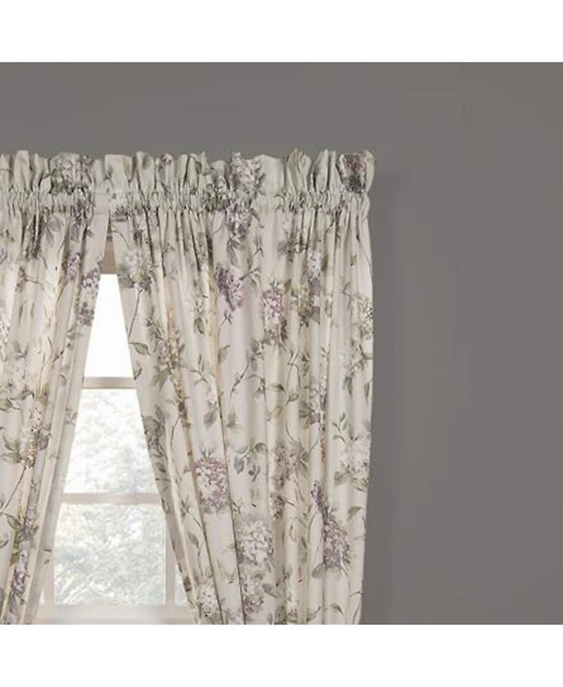 Ellis Curtain Abigail 100 Percent High Quality 2-Piece Window Rod Pocket Panel Pairs With 2 Tie Backs