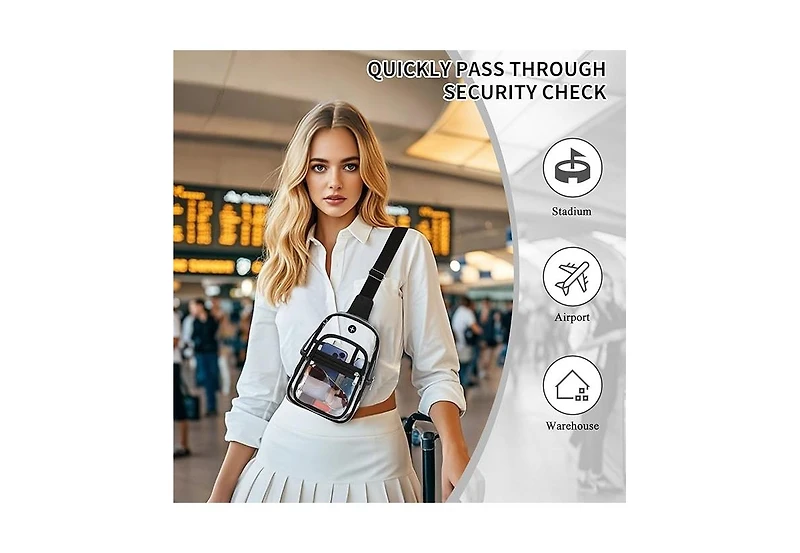 Batfox Clear Backpack Purse Crossbody Fanny Pack Clear Bag for Women