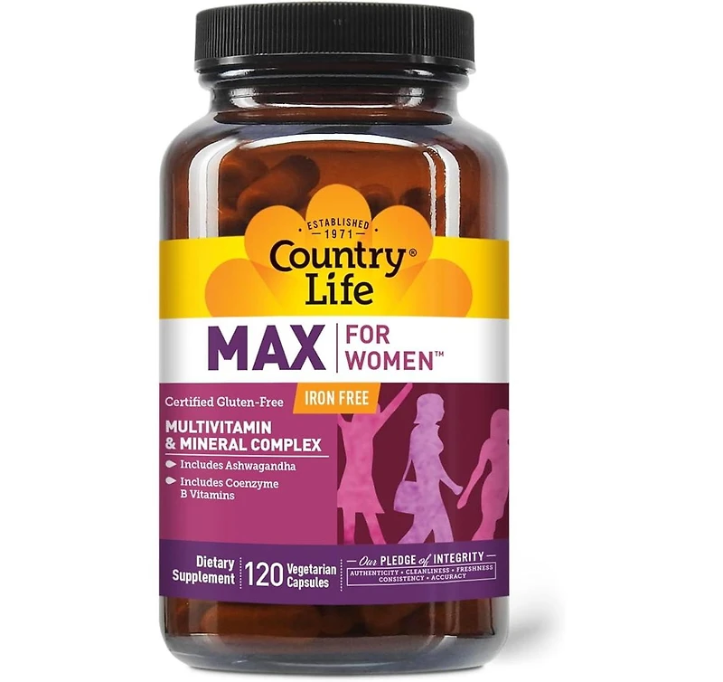 Country Life Maxine Maxi-Sorb Iron-Free ,120 Vcaps