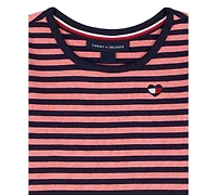 Tommy Hilfiger Girls 4-6X Striped T-Shirt and Skirtall, 2-Piece Set