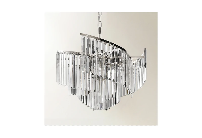 Z Gallerie Luxe Spiral Chandelier - Nickel/Clear