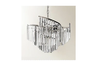 Z Gallerie Luxe Spiral Chandelier - Nickel/Clear