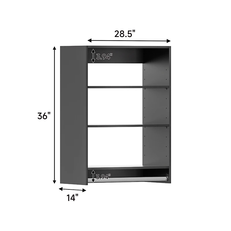 Lovmor Wood Shelf Medium Double Hanging Closet Unit