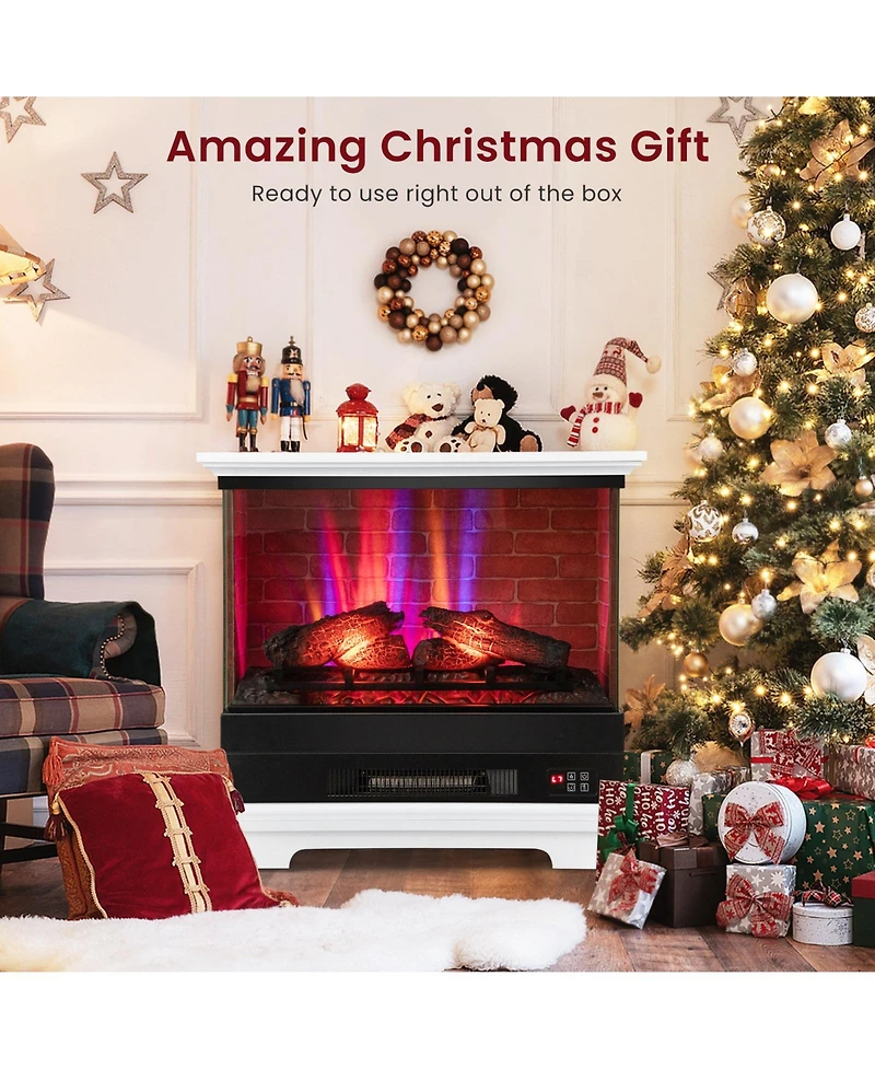 Sugift 27 Inch Freestanding Fireplace with Remote Control