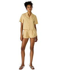 Steve Madden Women's Sandra Collared Button Front Top