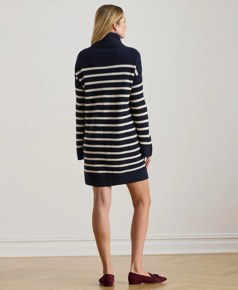 Lauren Ralph Women's Striped Turtleneck Dress