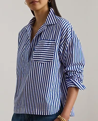 Lauren Ralph Women's Striped Crop Shirt