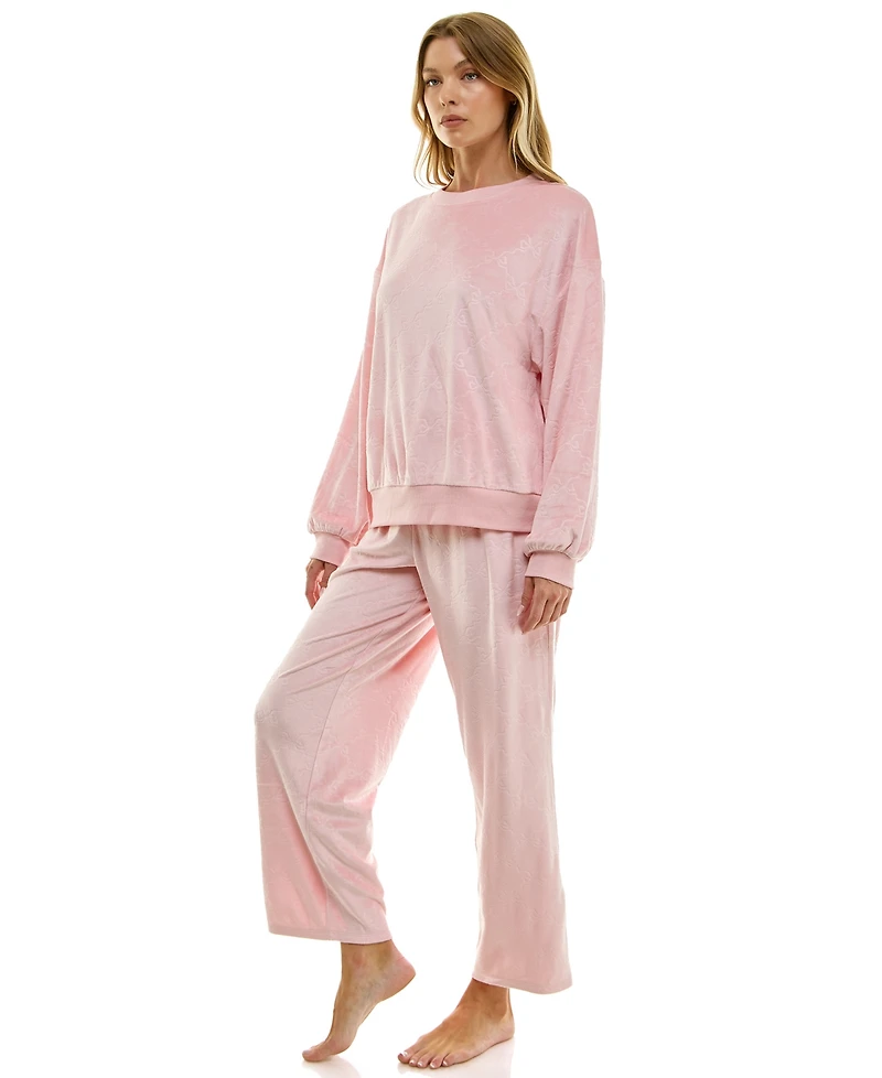 Roudelain Women's Long Sleeve Crew Neck and Pant Set