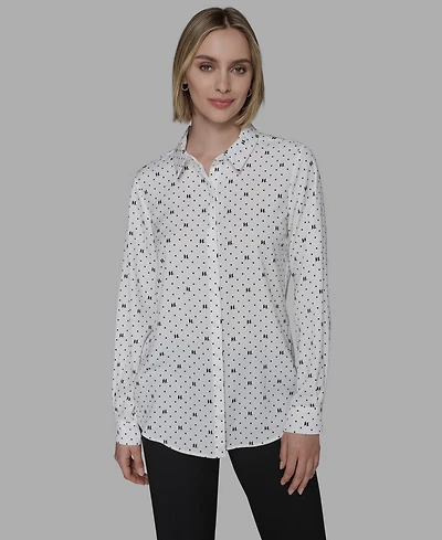 Karl Lagerfeld Paris Women's Collared Neck Top