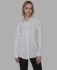 Karl Lagerfeld Paris Women's Collared Neck Top