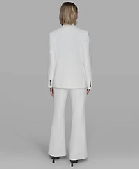 Karl Lagerfeld Women's Notched Lapel One Button Blazer