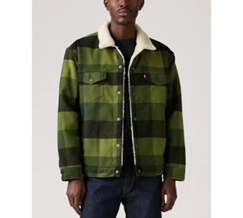 Levi's Men's Relaxed Fit Plaid Trucker Jacket