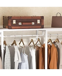 Aheaplus 74'' Closet Organizer with Wood Drawers