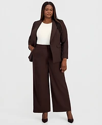 Tahari Asl Plus One-Button Long-Sleeve Blazer