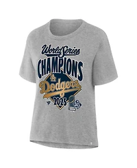 Fanatics Women's Steel Los Angeles Dodgers 2025 World Series Champions Locker Room T-Shirt