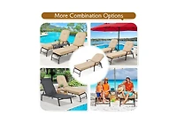 Aecojoy Adjustable Outdoor Chaise Lounge Chair Patio Recliner