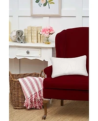 12" x 20" Valentine's Day White "Love" Applique Accent Throw Pillow