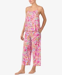 Sanctuary Women's 2-Piece Sleeveless Crop Tank Top & Long Pant Pajama Set