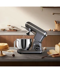 Sugift 6.5 Qt Tilt-Head 6 Speed Electric Food Stand Mixer with Egg Whisk, Dough Hook & Flat Beater