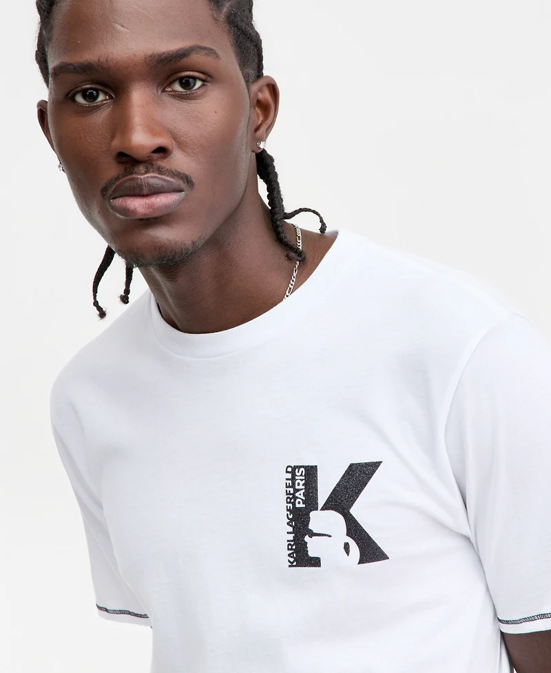 Karl Lagerfeld Paris Men's Shiny K Logo T-Shirt