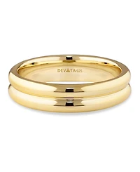 Devata Lined Band Ring Gold Plated Sterling Silver, 9