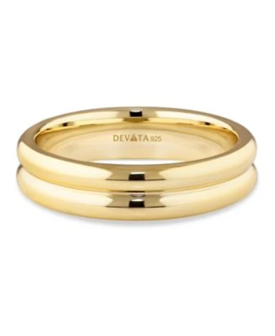 Devata Lined Band Ring In Gold Plated Sterling Silver Size 9