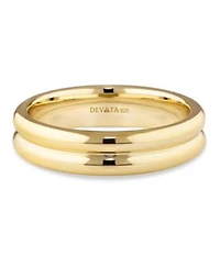 Devata Lined Band Ring In Gold Plated Sterling Silver Size 9