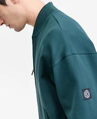 Guess Men's Logo Patch Bomber Sweatshirt