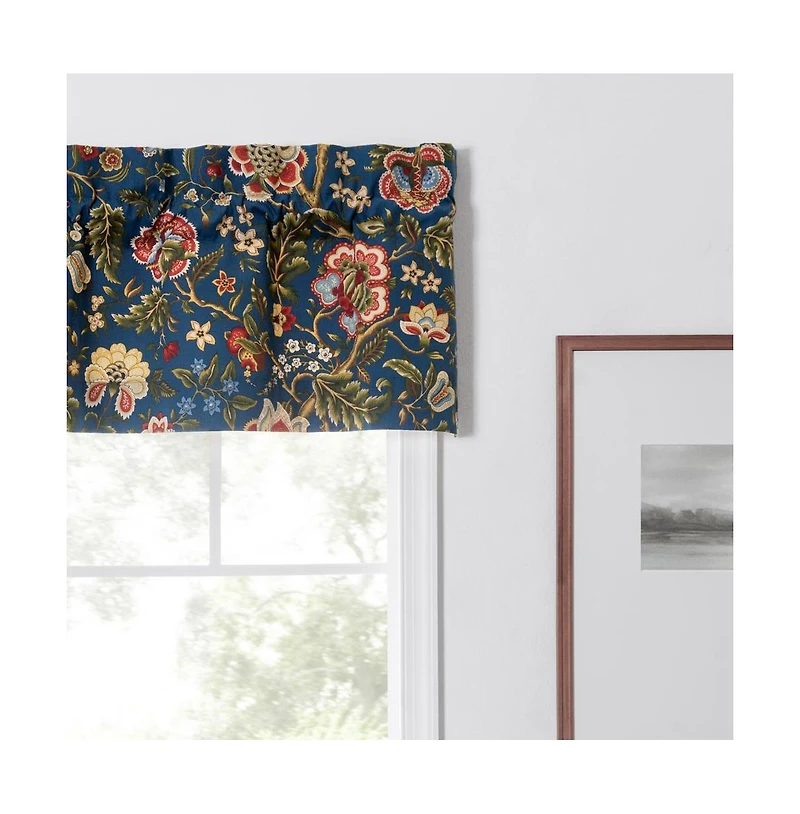 Ellis Curtain Regency Straight 3" Rod Pocket Valances for Windows 50" x 15" Navy