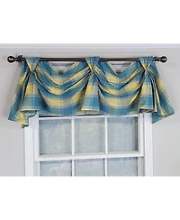 Rlf Home Duncaster 2-Scoop Celebration 100% Cotton with Fully Lined 3" Rod Pocket Valnance for Windows 45" x 18" Porcelain
