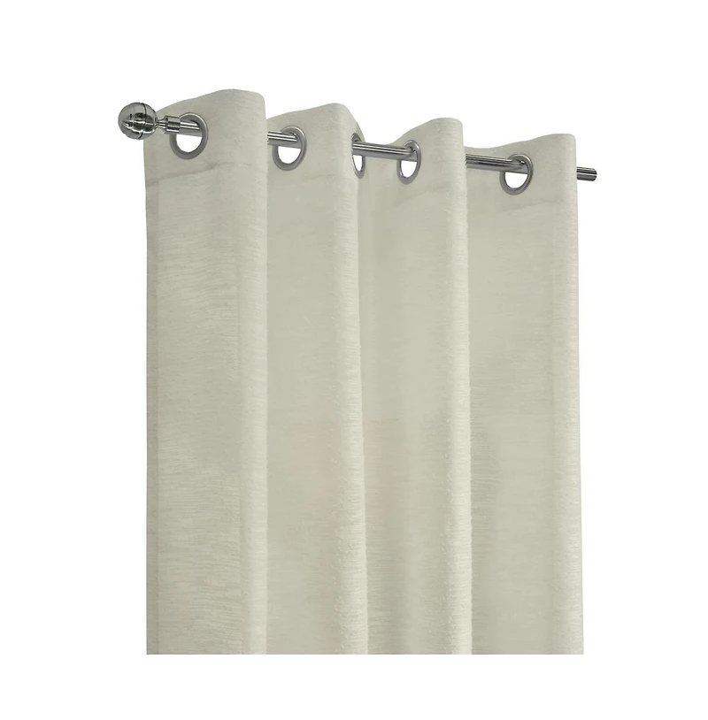 Habitat Boucle Sheer Premium Stylish and Functional Grommet Curtain Panel 52" x 63" Off White