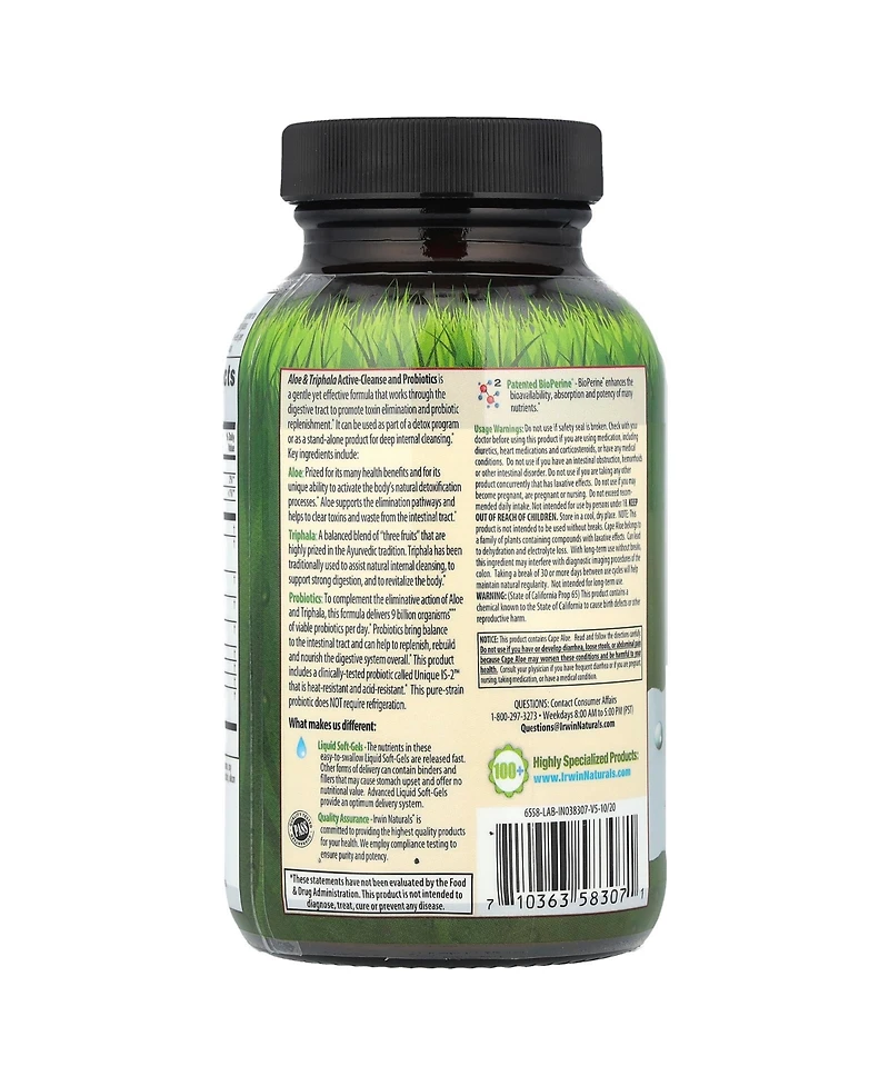 Irwin Naturals Aloe & Triphala Active-Cleanse and Probiotics