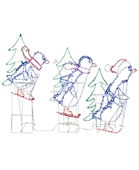 Puleo International Skiing Penguins with Tree Christmas Outdoor Decor, Set of 3