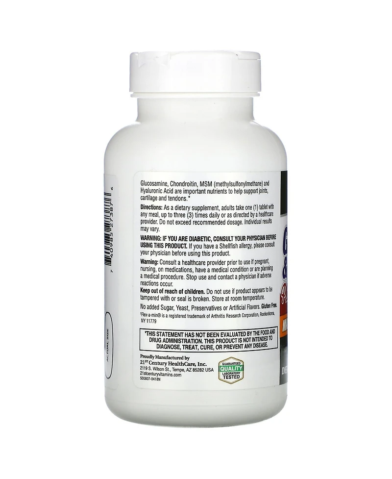 21st Century Glucosamine & Chondroitin Plus Hyaluronic Acid + Msm
