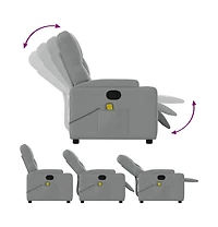 vidaXL Massage Recliner Chair Light Gray Fabric