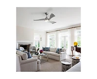 Sofucor 52-inch Sand Nickel Modern 3 Blades Ceiling Fan Light with Remote Control Support Six Speed Ajustable