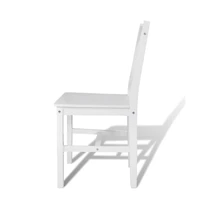 Dining Chairs 2 pcs White Pinewood