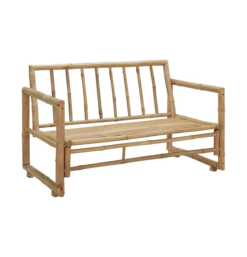 Patio Bench with Cushions 45.3" Bamboo
