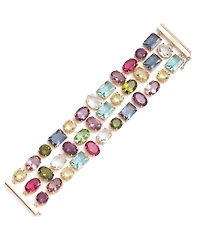 Lauren Ralph Lauren Multi-Stone 3-Row Flex Bracelet