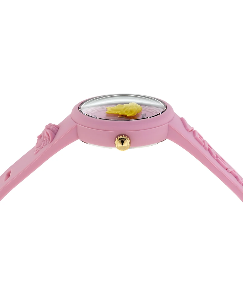 Versace Kids Medusa Pop Pink Silicone Strap Watch, 32mm