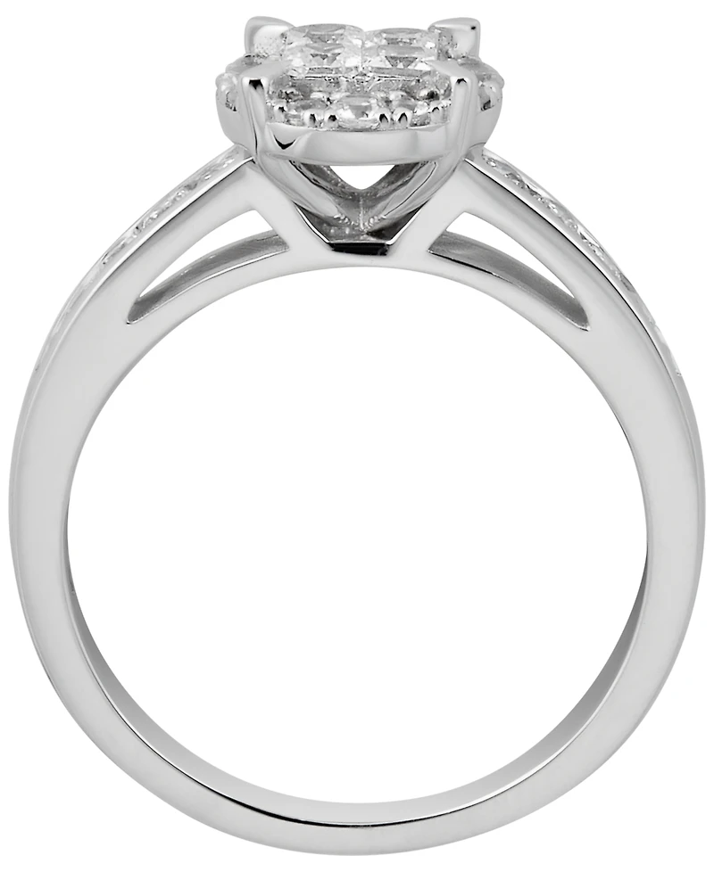 Macy's Diamond Halo 2-Pc. Bridal Set 1 ct. t.w.) in 14k White Gold